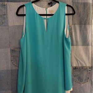 Daniel Cremieux Turquoise Sleeveless Blouse